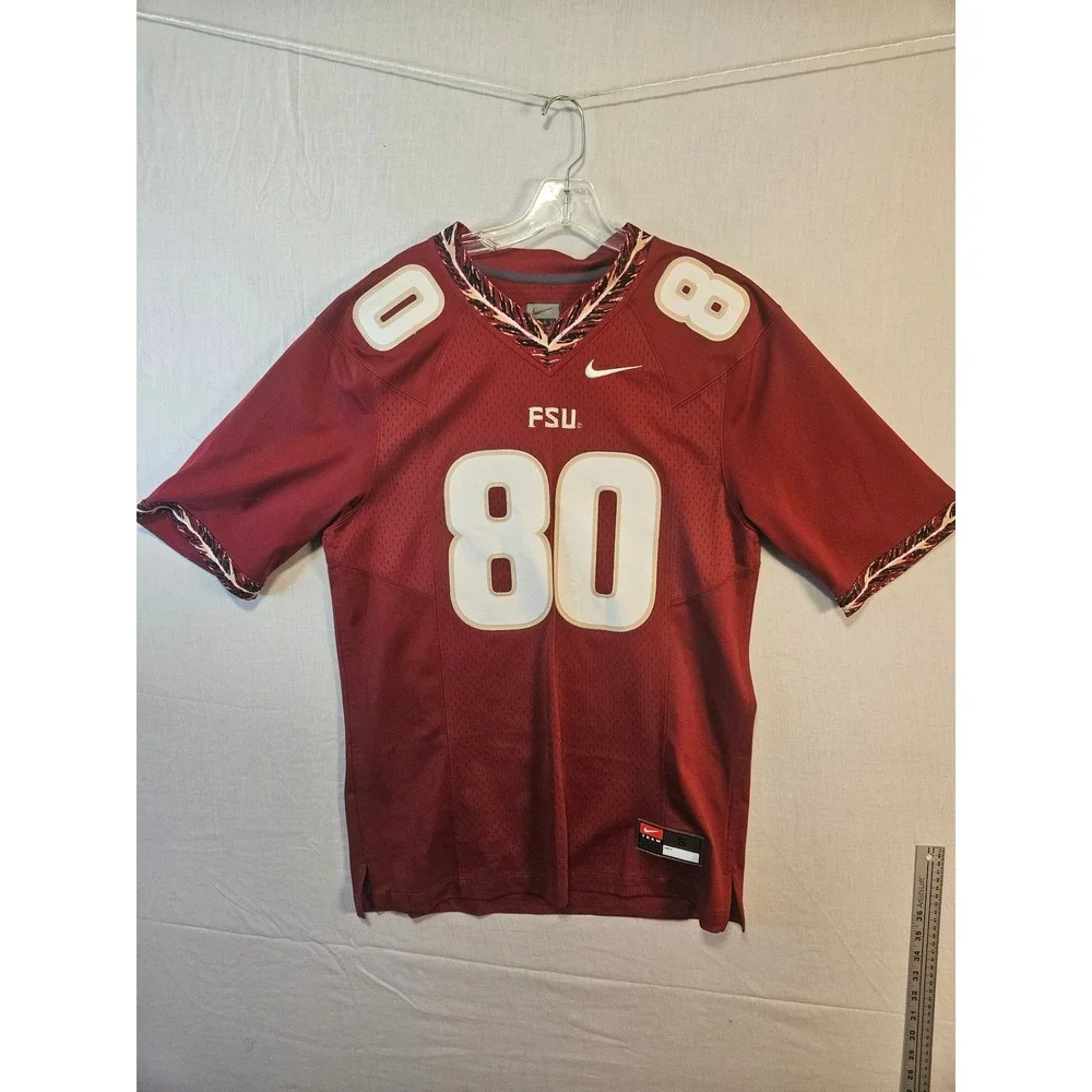 Nike FSU Florida State Seminoles #80 Football Jersey Garnet Red Mens Small